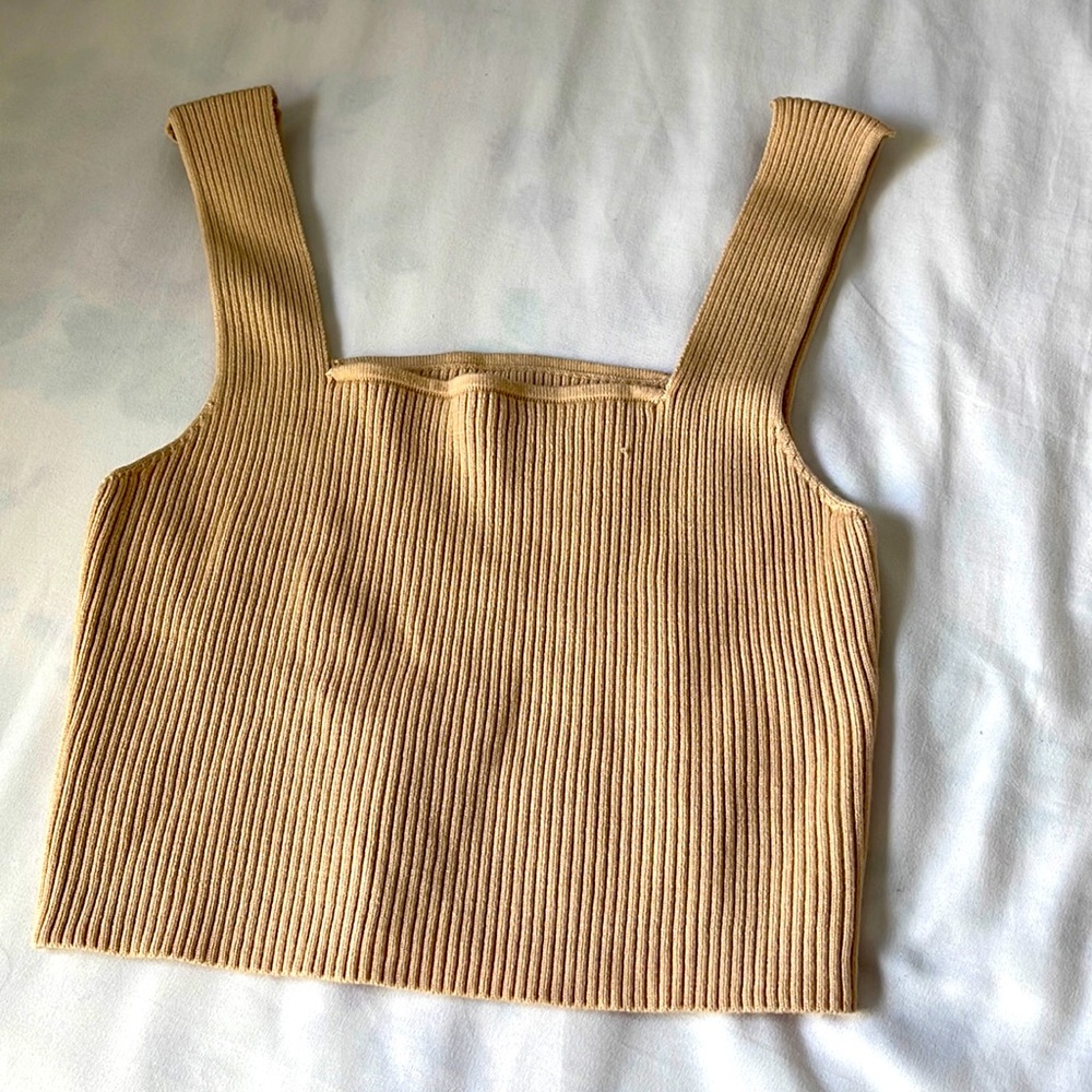 Knitted beige top Shein new runs big